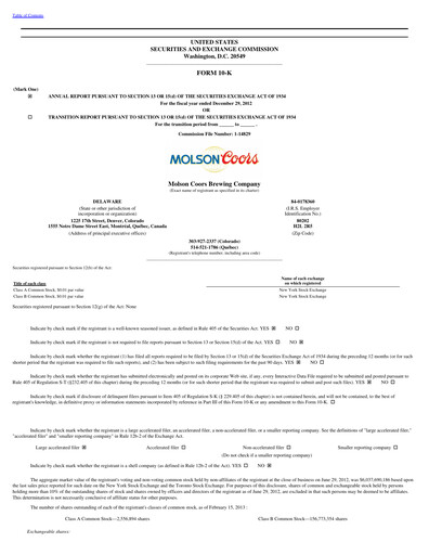 Thumbnail Molson Coors Annual Report 2012