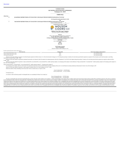Thumbnail Molson Coors Quarterly Report 2024-q1
