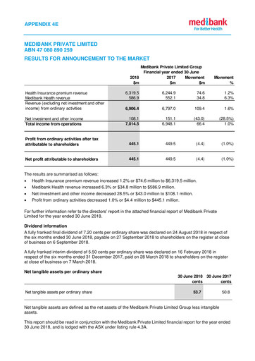 Thumbnail Medibank Financial Statement 2018