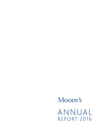 Thumbnail Moody's Annual Report 2016