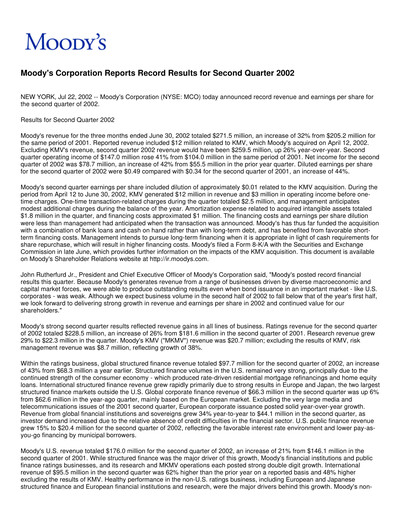 Vorschaubild Moody's Quartalsbericht 2002-q2