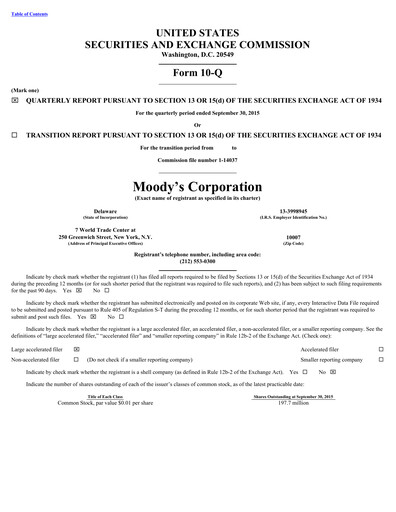 Thumbnail Moody's Quarterly Report 2015-q3