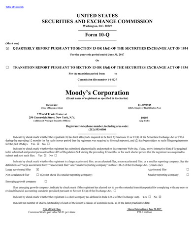 Thumbnail Moody's Quarterly Report 2017-q2