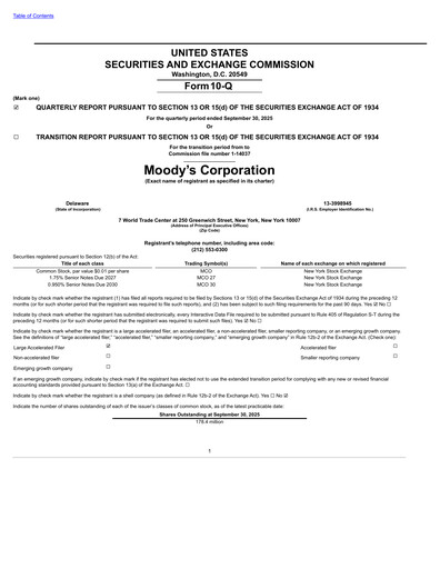 Thumbnail Moody's Quarterly Report 2025-q3