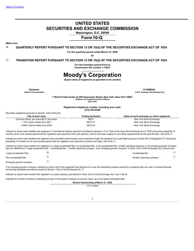 Thumbnail Moody's Quarterly Report 2026-q1