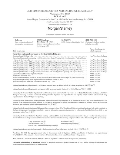 Thumbnail Morgan Stanley Annual Report 2011