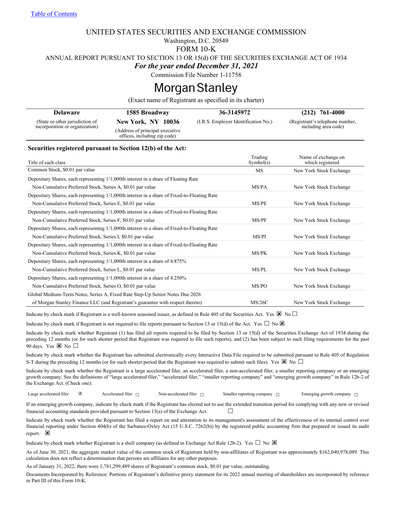 Thumbnail Morgan Stanley Annual Report 2021
