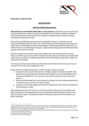 Thumbnail Mineral Resources Half-year Report 2020-h1