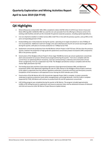 Thumbnail Mineral Resources Quarterly Report 2019-q4