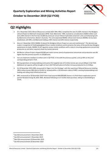 Thumbnail Mineral Resources Quarterly Report 2020-q2
