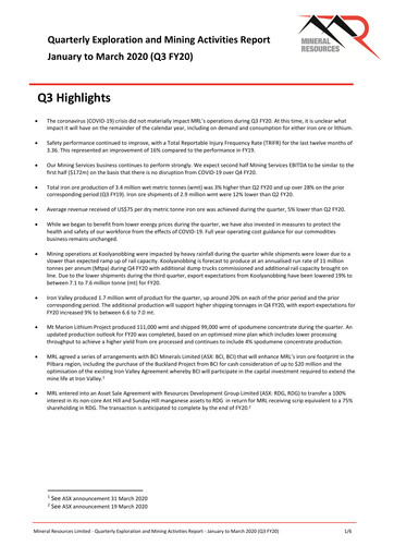 Thumbnail Mineral Resources Quarterly Report 2020-q3