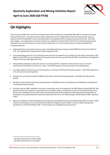 Thumbnail Mineral Resources Quarterly Report 2020-q4