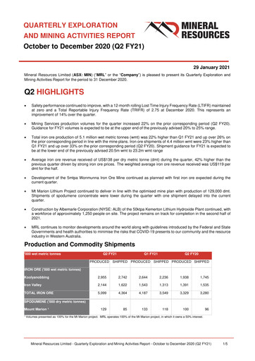 Thumbnail Mineral Resources Quarterly Report 2021-q2