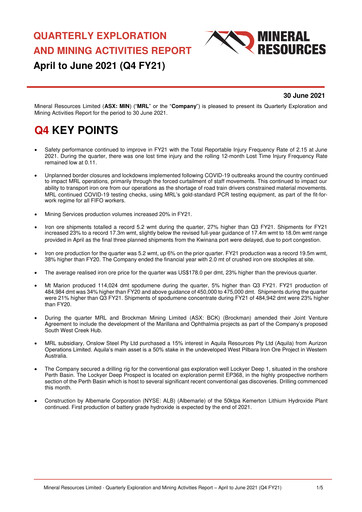 Thumbnail Mineral Resources Quarterly Report 2021-q4