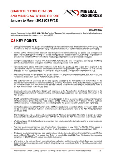 Thumbnail Mineral Resources Quarterly Report 2022-q3