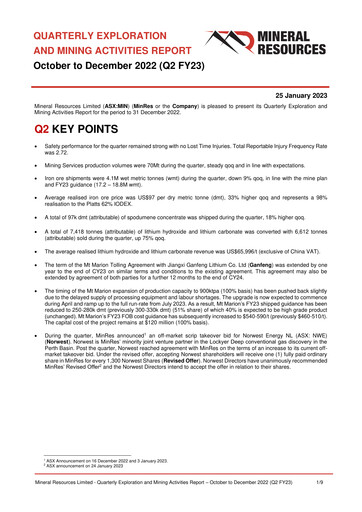 Thumbnail Mineral Resources Quarterly Report 2023-q2