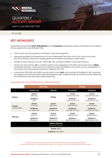Thumbnail Mineral Resources Quarterly Report 2025-q4
