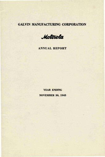 Thumbnail Motorola Solutions
 Annual Report 1943