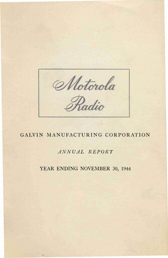 Thumbnail Motorola Solutions
 Annual Report 1944