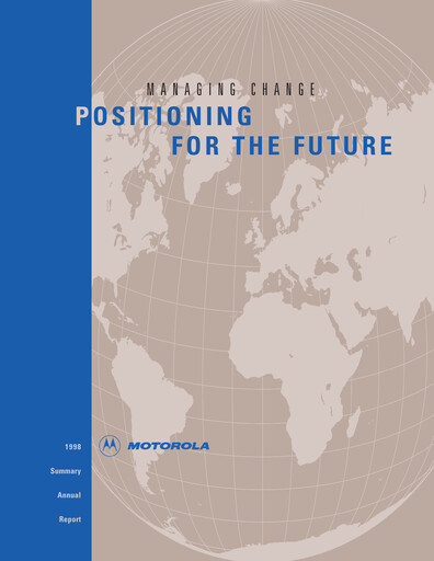 Thumbnail Motorola Solutions
 Annual Report 1998