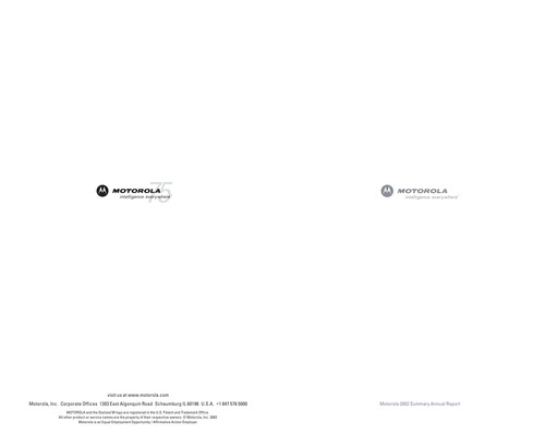 Thumbnail Motorola Solutions
 Annual Report 2002