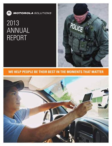 Thumbnail Motorola Solutions
 Annual Report 2013