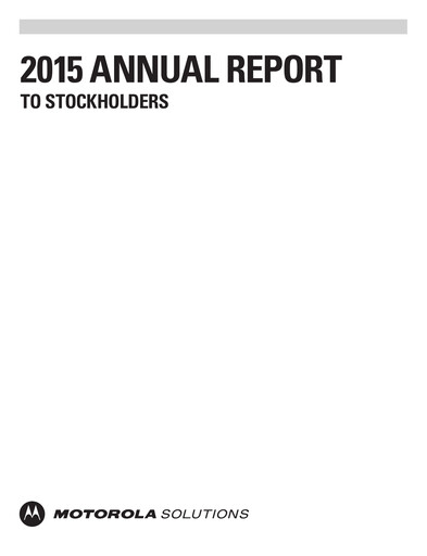 Thumbnail Motorola Solutions
 Annual Report 2015