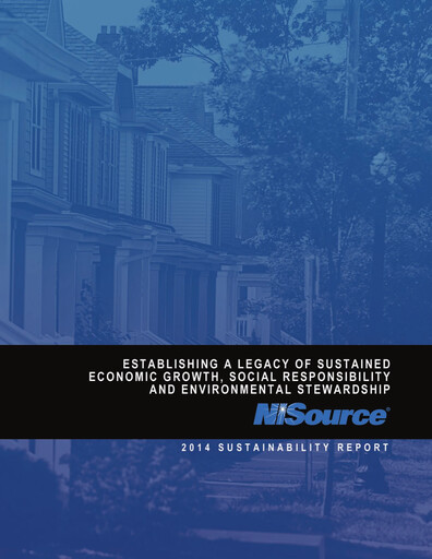 Thumbnail NiSource
 Sustainability Report 2014