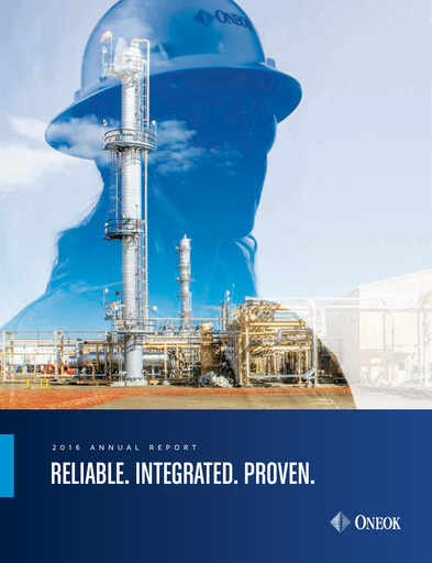 Thumbnail Oneok Annual Report 2016