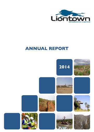 Thumbnail Liontown Resources
 Annual Report 2014