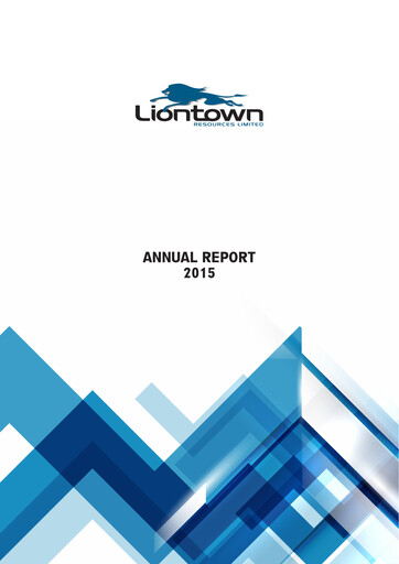 Thumbnail Liontown Resources
 Annual Report 2015