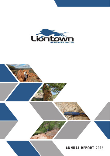 Thumbnail Liontown Resources
 Annual Report 2016