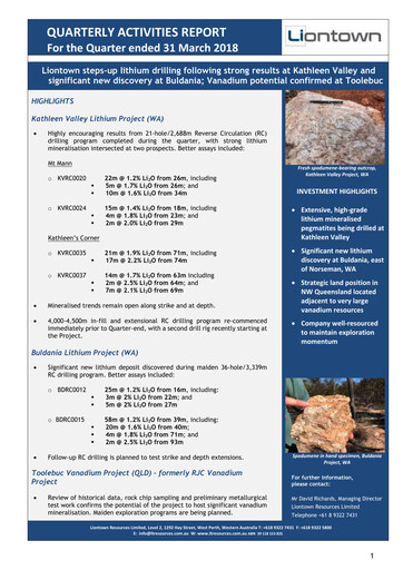 Vorschaubild Liontown Resources
 Quartalsbericht 2018-q3