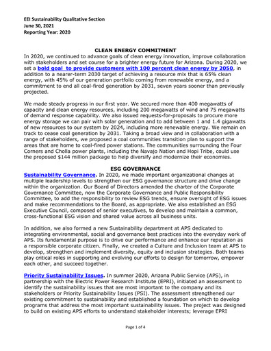 Thumbnail Pinnacle West Capital
 ESG Report 2020