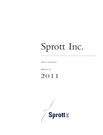 Thumbnail Sprott Inc Quarterly Report 2011-q1
