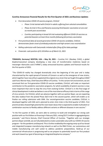 Thumbnail Curevac Quarterly Report 2021-q1