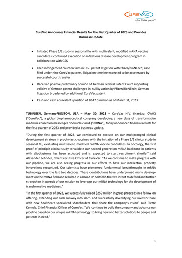 Thumbnail Curevac Quarterly Report 2023-q1