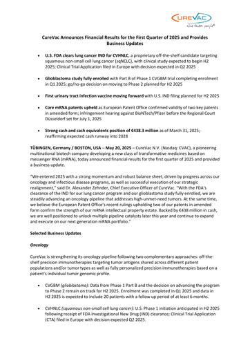 Thumbnail Curevac Quarterly Report 2025-q1