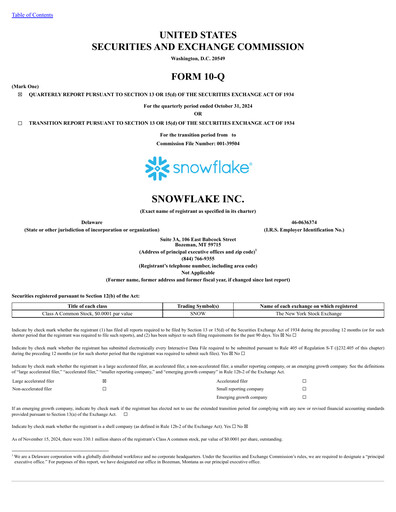Thumbnail Snowflake Quarterly Report 2025-q3