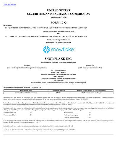 Thumbnail Snowflake Quarterly Report 2027-q1