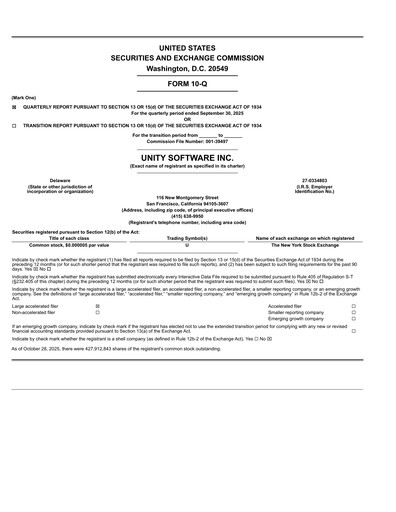 Thumbnail Unity Software Quarterly Report 2025-q3