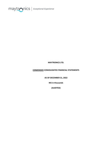 Thumbnail Maytronics Financial Statement 2022