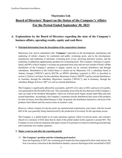 Thumbnail Maytronics Quarterly Report 2023-q3