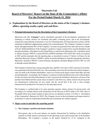 Thumbnail Maytronics Quarterly Report 2024-q1