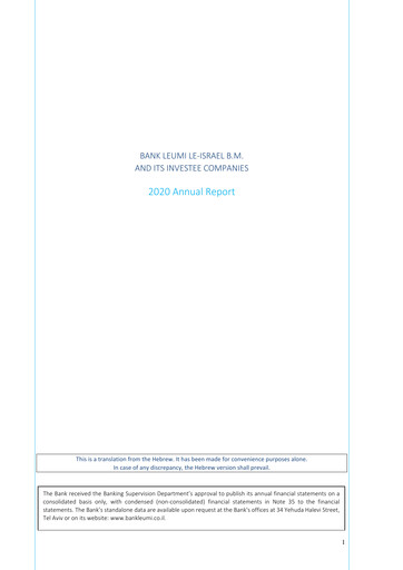 Thumbnail Bank Leumi
 Annual Report 2020