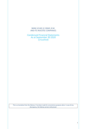 Thumbnail Bank Leumi
 Quarterly Report 2020-q3