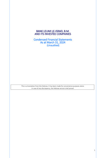 Thumbnail Bank Leumi
 Quarterly Report 2024-q1