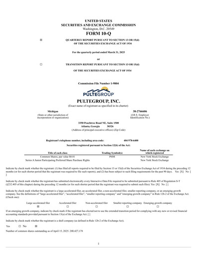 Thumbnail PulteGroup Quarterly Report 2025-q1