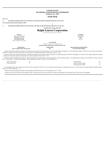 Thumbnail Ralph Lauren Quarterly Report 2021-q3