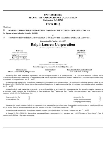 Thumbnail Ralph Lauren Quarterly Report 2025-q3
